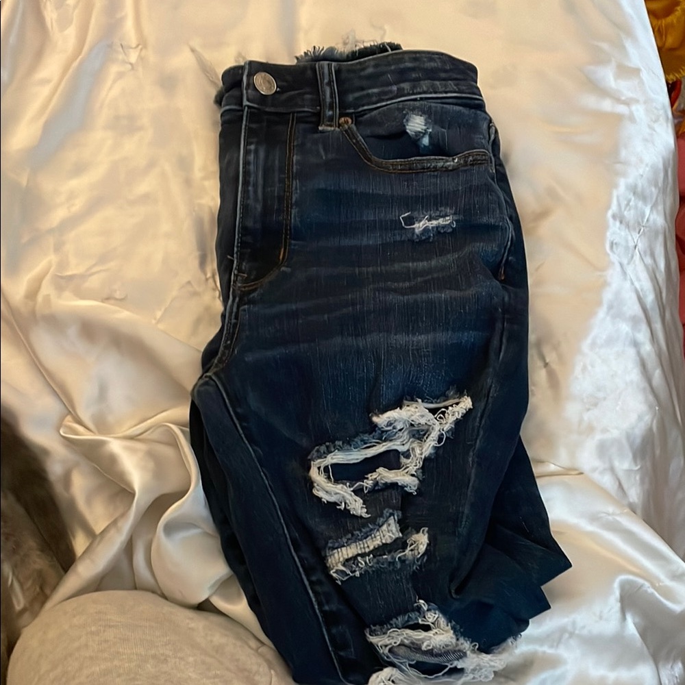 Distressed Blue Jeans